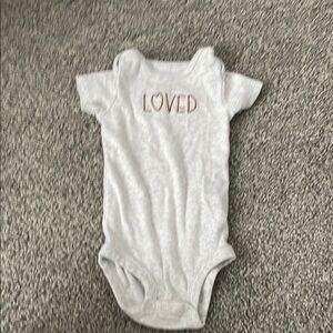 Carter's Gray Baby Bodysuit with 'Loved' Print